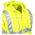 Men's High Visibility Yellow Hooded Sweatshirt